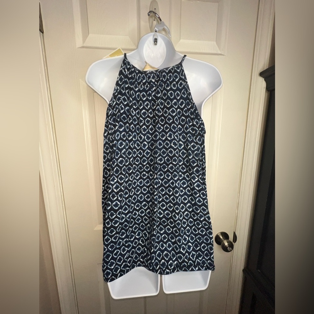 NWT Michael Kors MK Women’s Small Navy Cold Shoulder Long Sleeve Blouse Top S - Picture 14 of 15